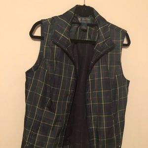 Plaid golf vest.